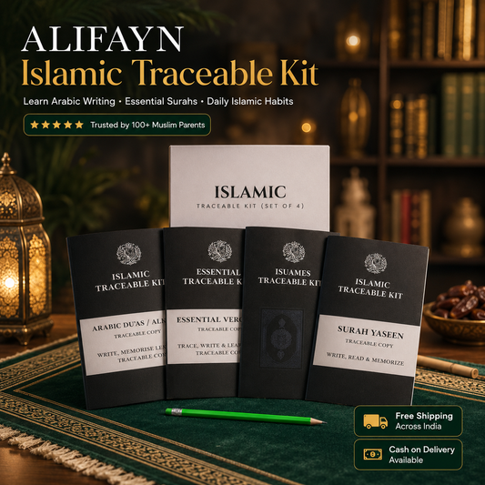 Islamic Traceable Kit for Kids | Learn Arabic & Essential Surahs (Set of 4)